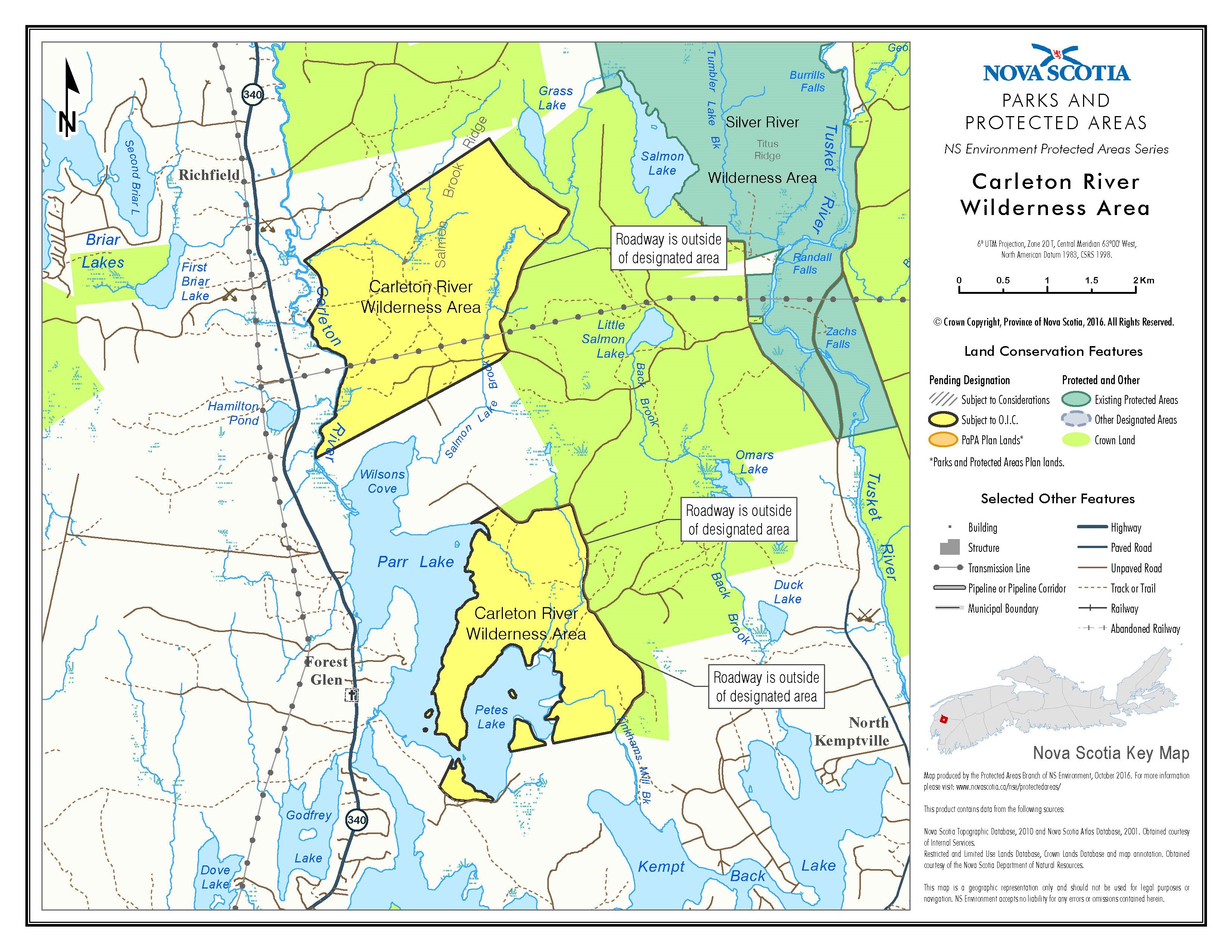 Map Showing Approximate Boundaries of Carleton River Wilderness Area